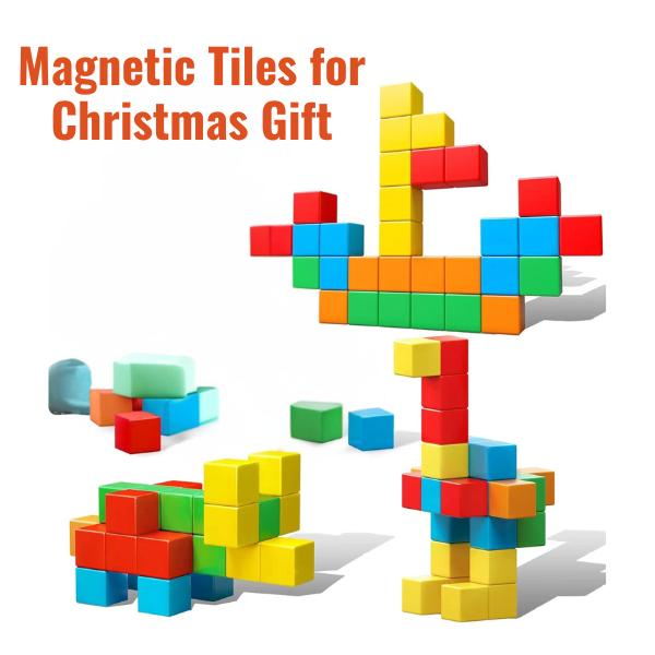 Christmas Gift 1.41 inch Large Magnetic Building Blocks for Toddlers 3 4 5 6 7 8 Christmas Gift Boys Girls Magnetic Cubes for Kids 1-3 Montessori Toys