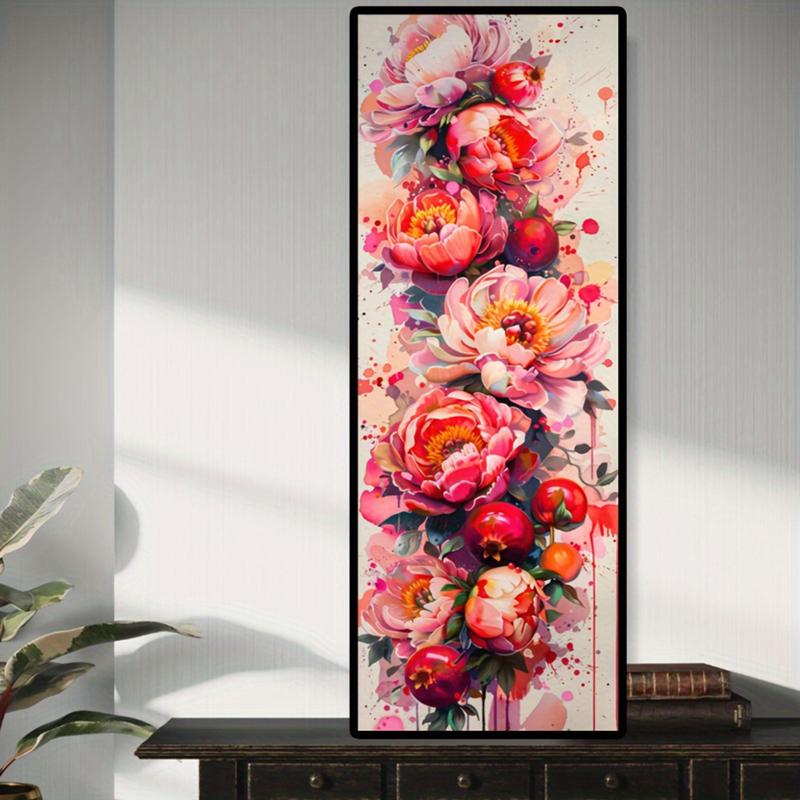 Flower Pattern DIY Diamond Arts Colorful Painting Kit without Frame, DIY 5D Diamond Arts Colorful Painting Kit, Wall Art Decor for Home Living Room Bedroom