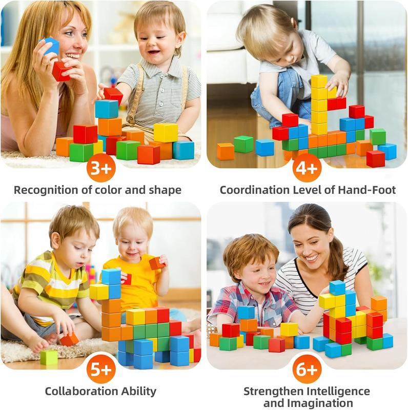 Christmas Gift 1.41 inch Large Magnetic Building Blocks for Toddlers 3 4 5 6 7 8 Christmas Gift Boys Girls Magnetic Cubes for Kids 1-3 Montessori Toys