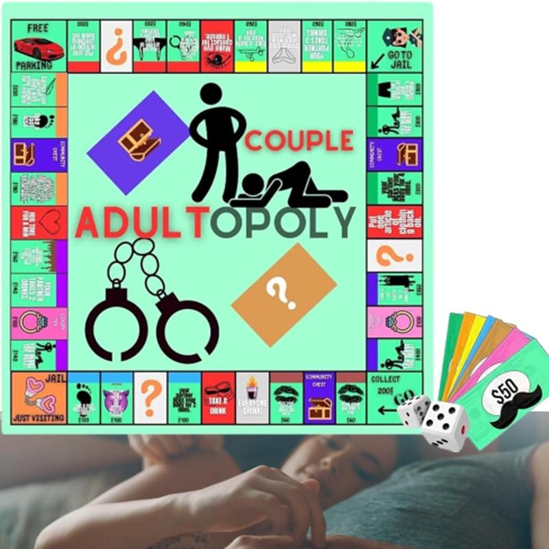 Adultopoly Board Game, Couple Adultopoly Board Game, Couple Game Card Board Game Props, Couple Games for Date Night Ideas