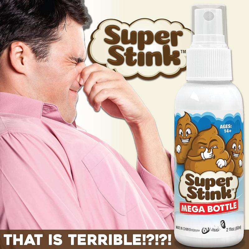 SUPER STINK (Mega Size 60ml) - Fart Spray - 'Insanely Strong' Extra Potent Stink - Fake Poop Smelling Prank Stuff - Smells Like Super 'Bad' Gas - Great Gag Gifts, Stocking Stuffers & Fun Party Favors