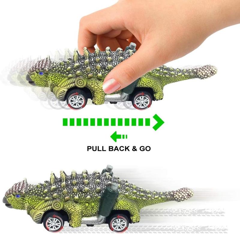 Dinosaur Toy Pull Back Cars,6 Pack Dino Toys for 3 Year Old Boys Girls and Toddlers,Boy Toys Age 3,4,5 and Up,Pull Back Toy Cars,Dinosaur Games with T-Rex