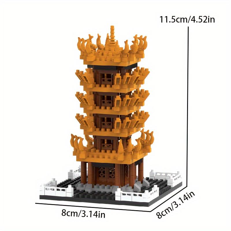 1788PCs Ancient Chinese Architecture Yellow Crane Tower, Miniature Building Blocks, Adult, Gift Box, Puzzle, Puzzle, Hands-on Ability, Splicing, House Structure, Boy, Christmas, Halloween, New Year