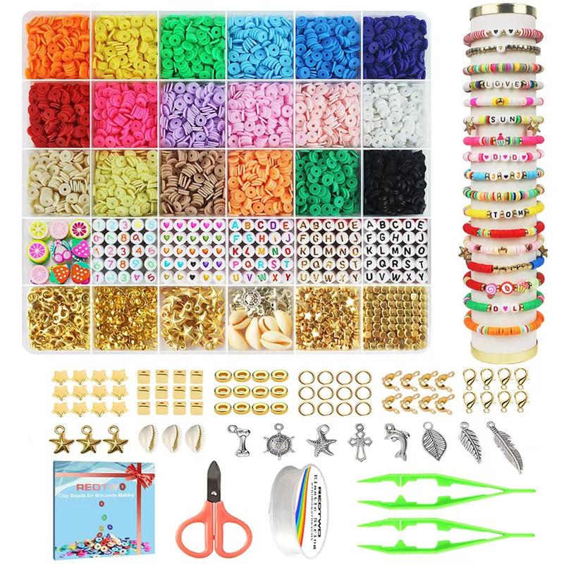 Stocking Stuffers for Kids – 5300 Clay Beads Bracelet Kit, Arts & Crafts for Ages 8-12, Christmas Toys & Birthday Gift for 3-10 Year Olds