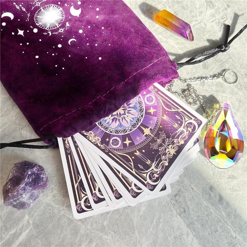 78 Tarot Cards Gift Set with Guidebook, Cloth, Chakra Stones, Crystals & Bag for Beginners and Expert Readers