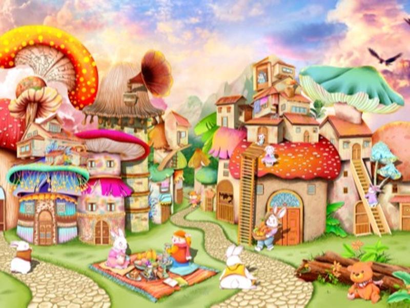 HUADADA 100 Pieces Puzzles for Adults, toddler puzzles，Mushroom Room, Perfect for Home Decoration Holiday Vacation, Family Games, Grandparents Brainstorming