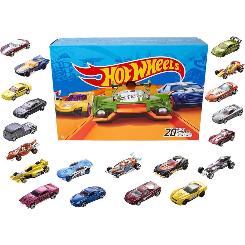 Hot Wheels Toy Cars & Trucks 20 Pack, Set of 20 1:64 Scale Vehicles for Play or Display, Instant Collection (Styles May Vary)