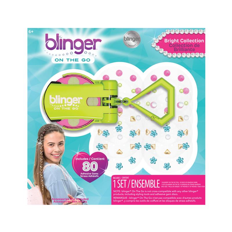 blinger® On The Go (Mini) Starter Kit with blinger® mini Gem Stamper + 80 Colorful Acrylic Rhinestones