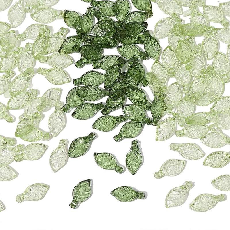 Mini Leaf Shaped Beads, 100pcs DIY Jewelry Accessories for Necklace & Bracelet & Earrings, DIY Jewelry Making Supplies for Women & Girls