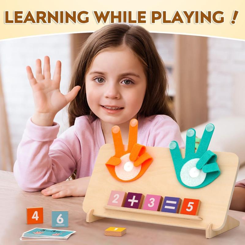 Educational Math manipulatives Number Counting Blocks for Kids, Montessori Toys for 3-5 Year Old Boys Girls Birthday Gifts Finger Counting