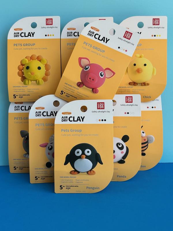 DIY Air Clay 12 in 1 Cute Pets Craft Kit - Soft and Ultra Light, Safe and Non-Toxic