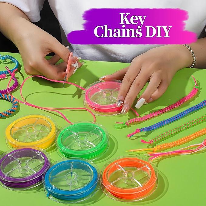 FANDAMEI Lanyard String Kit, Plastic Bracelets and Jewelry Making String Weaving Kit for Craft DIY