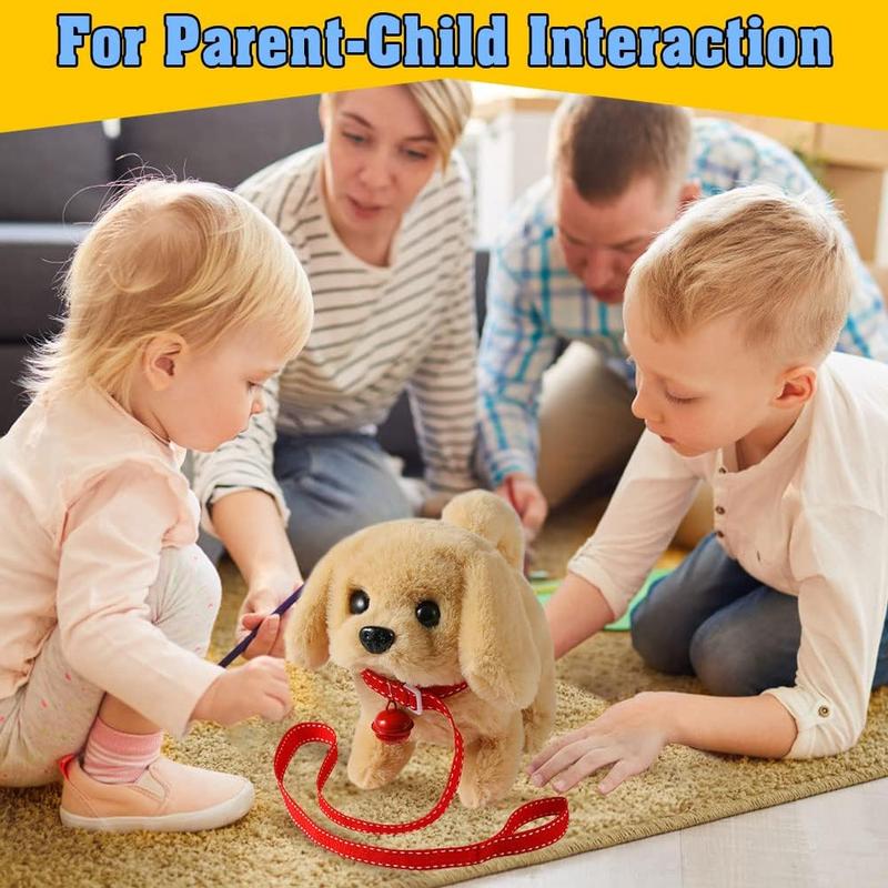 Plush Golden Retriever Toy Puppy Electronic Interactive Dog - Walking, Barking, Tail Wagging, Stretching Companion Animal for Kids Toddlers