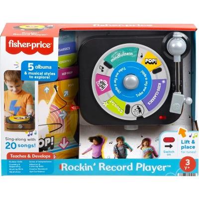 Fisher-Price Rockin' Record Player Musical Toy for Preschool Pretend Play