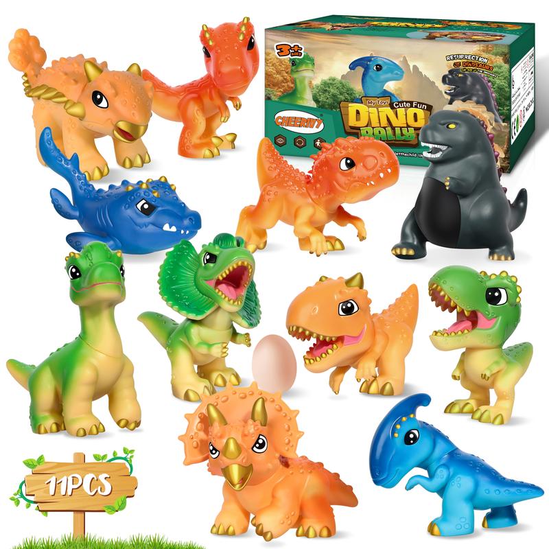 11 Dinosaur Toys for Birthday Gift Plastic Dino Toy Set,11 Soft Small Dinosaur Figures & 1 Egg, Series of Dinosaur Models Perfect Gifts for Dinosaur Lovers For aged 12 and above