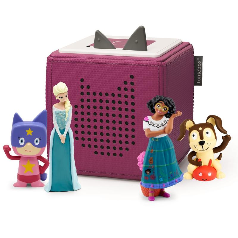 Tonies Purple Disney Bundle Starter Set with 4 Tonies: Includes Mirabel from Encanto, Elsa from Frozen, Playtime Puppy, and Superhero Creative Tonie | Includes Charging Station