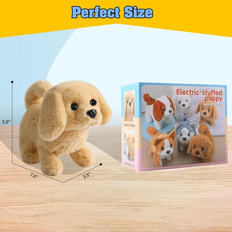 Plush Golden Retriever Toy Puppy Electronic Interactive Dog - Walking, Barking, Tail Wagging, Stretching Companion Animal for Kids Toddlers