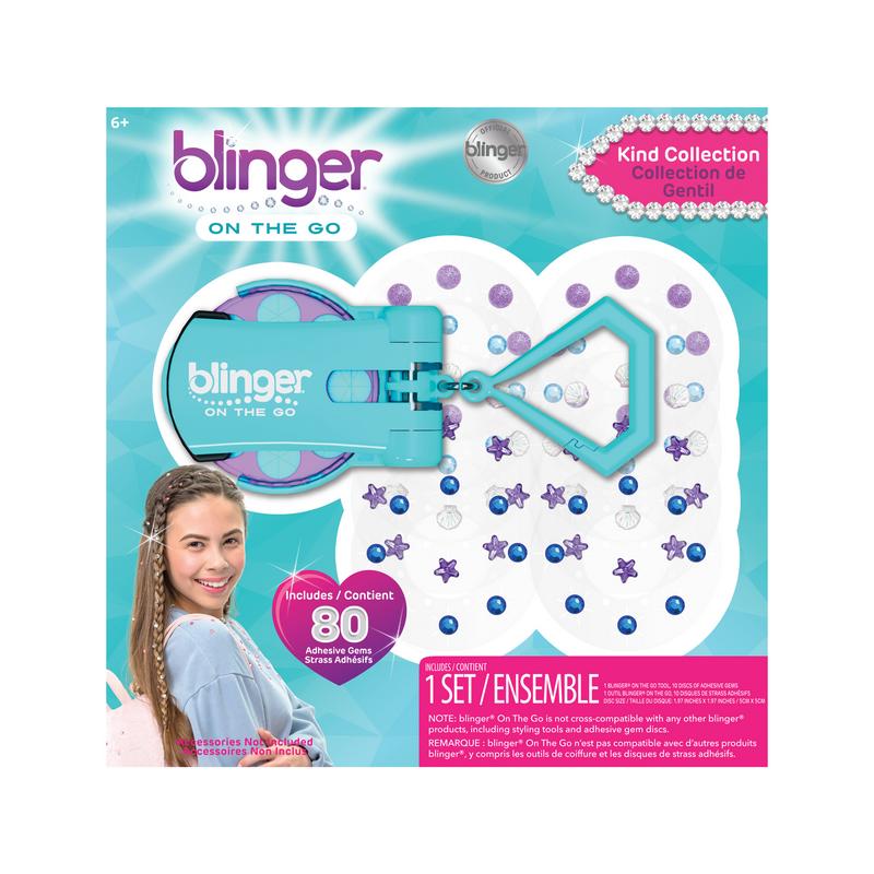 blinger® On The Go (Mini) Starter Kit with blinger® mini Gem Stamper + 80 Colorful Acrylic Rhinestones