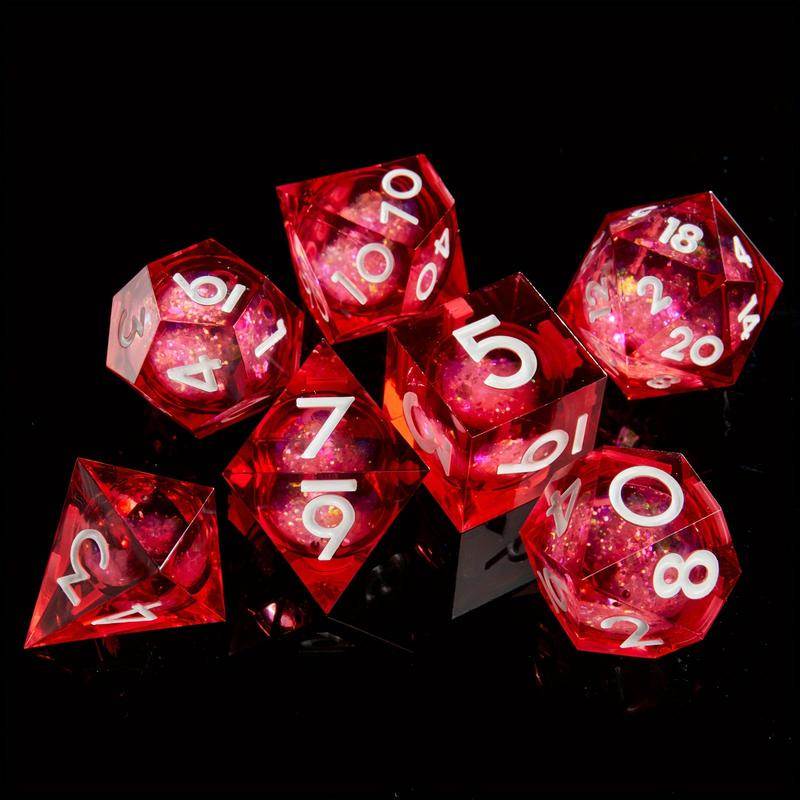 Polyhedral Dice Set, 7 Counts set Sand Core Dice, D&D Game Dice, Tabletop Game Accessories, Gaming Supplies, Gift for D&D Game Enthusiasts