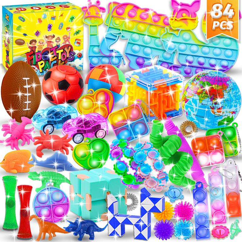 84Pcs Party Favors for Kids,Fidget Toys Pack,Bulk Toys for Kids Party Favors,Goodie Bag Stuffers,Carnival Prizes,Treasure Box, Filler Stuffers Toys