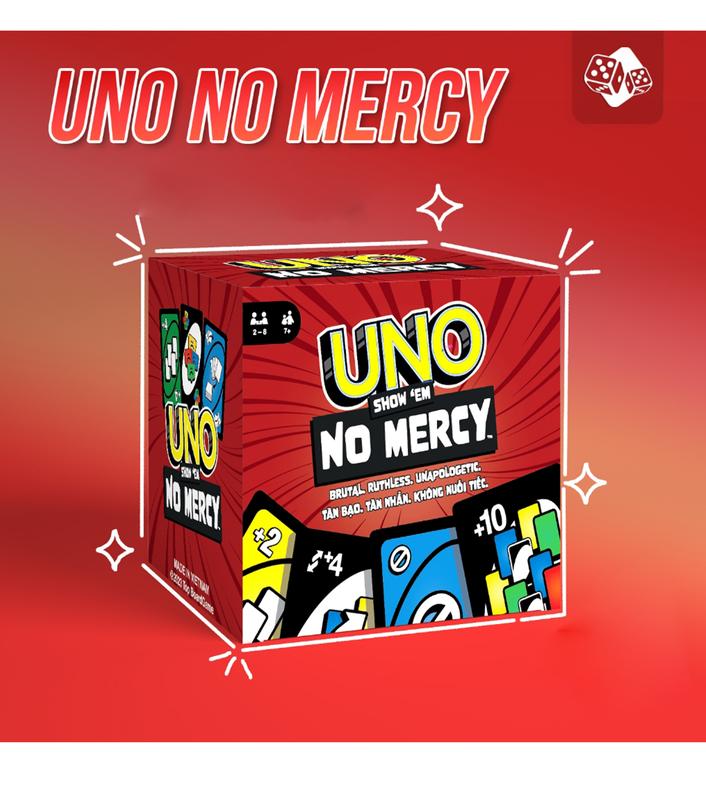 UNO NO MERCY PLUS card game upgrade for adults and kids, UNO +100 difficult rules, UNO card game TOP BOARD GAME