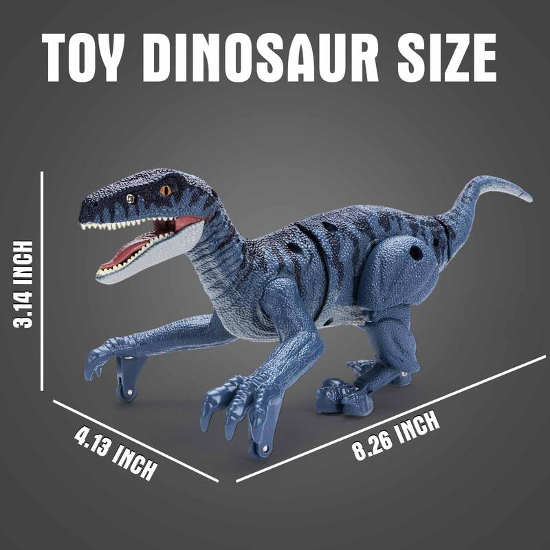 RC Dinosaur Animaltoy, Electronic Walking Robot Dinosaur Jurassic Velociraptor Toy with Light & Roaring Sound for Kids Christmas Gift