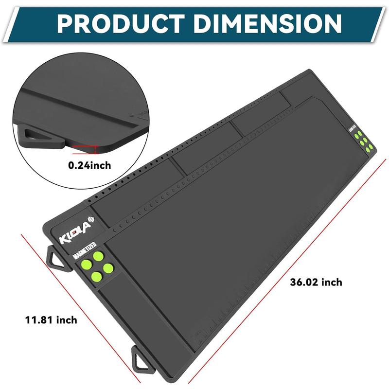 Shotgun Gun Cleaning Mat Large, Magnetic Gun Cleaning Mats for All Guns, Anti-Slip Rifle Gun Mat with Organizer Parts Tray, Protective Workbench Cleaning Pad Inch Ruler