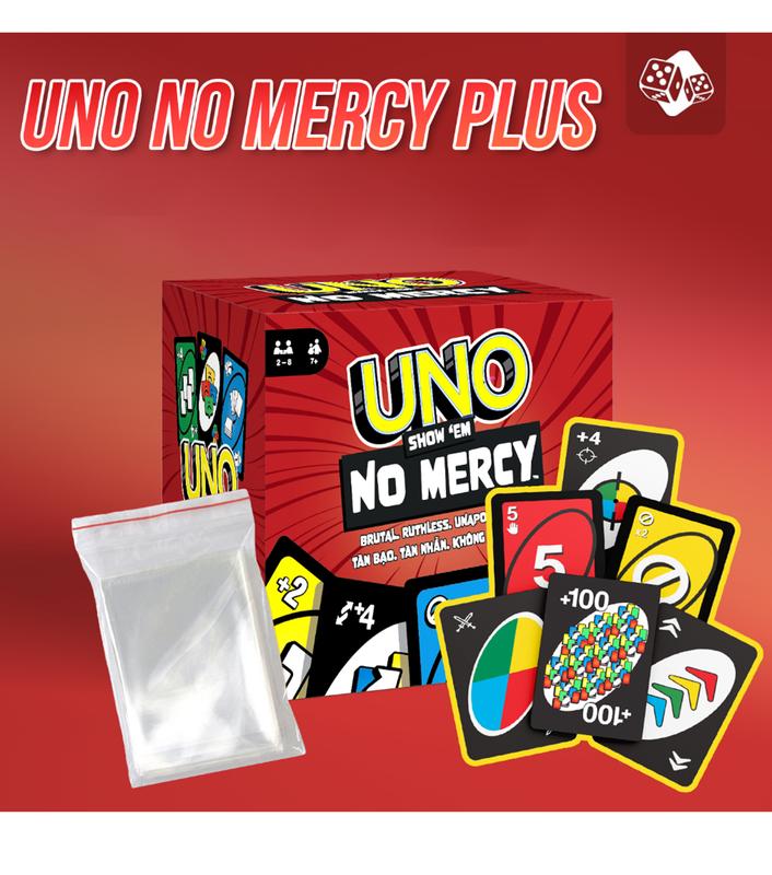 UNO NO MERCY PLUS card game upgrade for adults and kids, UNO +100 difficult rules, UNO card game TOP BOARD GAME