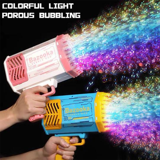 Upgraded Color Bubble Machine, Bubble Machine Toy With Lights,40 Hole Popular Rocket Bubble Machine,Bubbles Toy For 3 4 5 6 7 8 9 10 Years Old Boys Girls Gift Toys