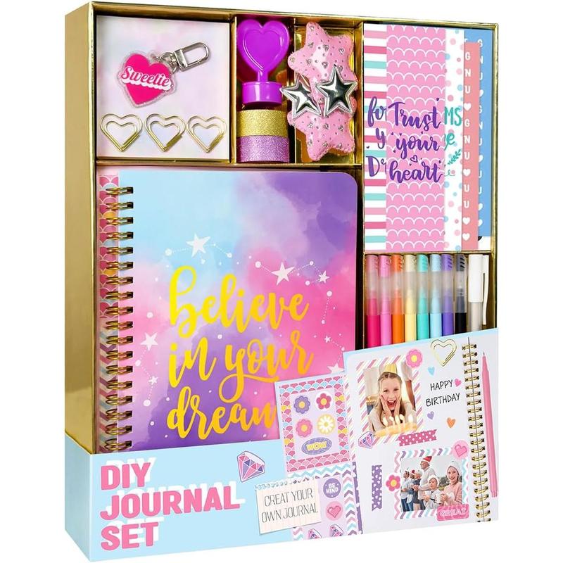 CHRISTMAS SALE:DIY Journal Kit for Girls - DIY Journal Set for Tween & Teen Girls, Stationery Set, Scrapbook & Diary Supplies Set, Journaling Art Crafts Kit, Ideal Gifts for 8 9 10 11 12 13 14 Year Old Girl