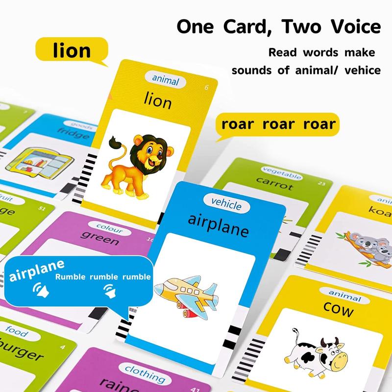 224 Words Alphabet Talking Flash Cards for 3-8 YearsToddlers. Pocket Speech BuddyTherapy AutismToys,  EducationalLearing InteractiveToy for Boys GirlsKids Gifts Blue