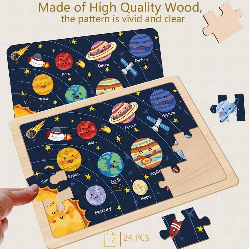 Puzzles for Kids Ages 4-6, 24 Pack Wooden Puzzles for Kids Ages 3 4 5 6 7 8 Year Olds Puzzles Toys. Children Jigsaw Puzzles for Boys and Girls Educational Learning Toys