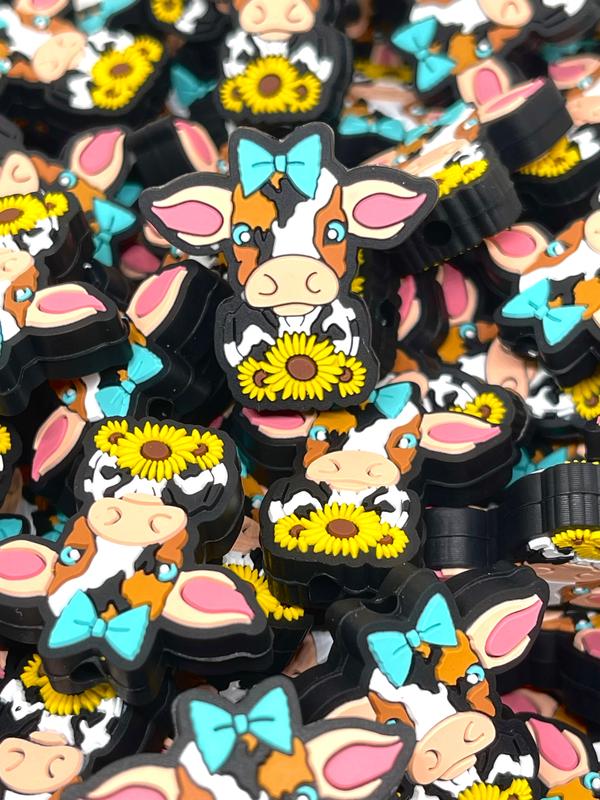 Holy Cow I'm Cute Focal Beads | Cow Beads | Country Bead | Farm Animal Bead | Farm Beads