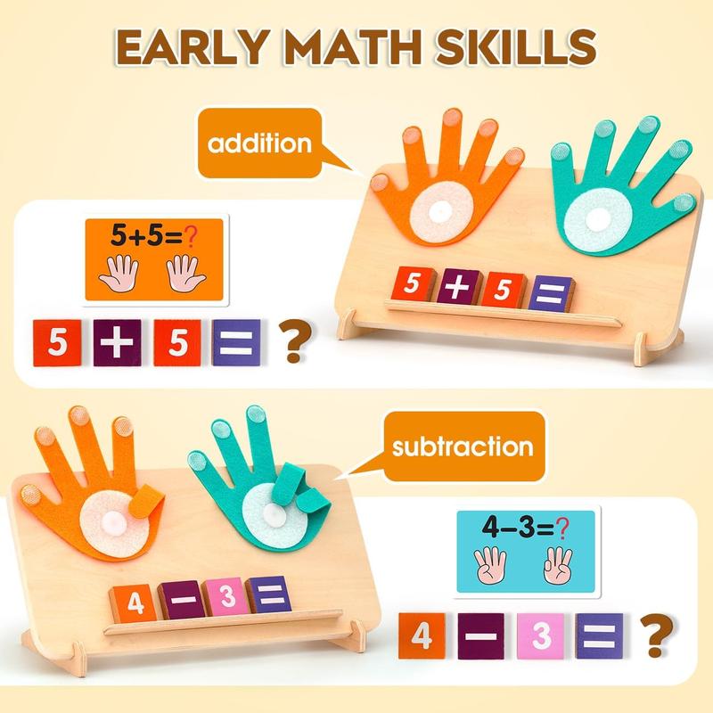 Educational Math manipulatives Number Counting Blocks for Kids, Montessori Toys for 3-5 Year Old Boys Girls Birthday Gifts Finger Counting