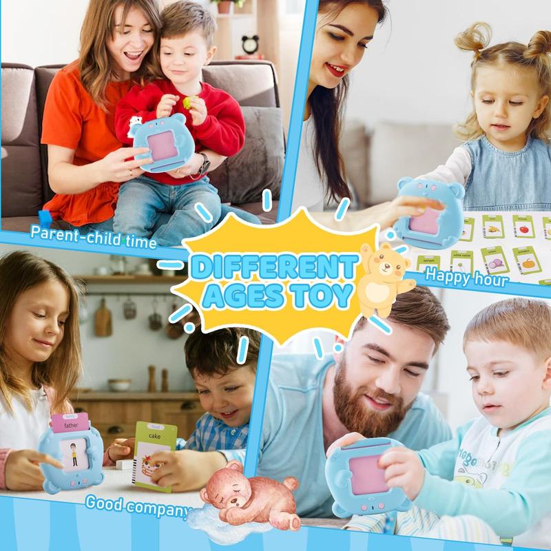 224 Words Alphabet Talking Flash Cards for 3-8 YearsToddlers. Pocket Speech BuddyTherapy AutismToys,  EducationalLearing InteractiveToy for Boys GirlsKids Gifts Blue