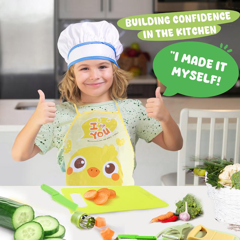 Control Future 31pcs Kids Cooking Set Toy:Montessori Kitchen Toy Safe Culinary Tools for Kids 4 - 12,Thanksgiving and Christmas Gifts