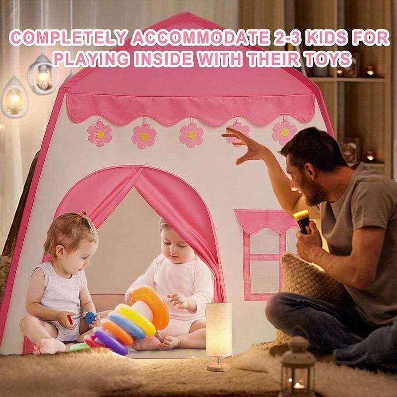 Princess Castle Design Play Tent, Portable Foldable Play House Tent, Indoor & Outdoor Play Tent for Role Playing, Birthday Gift, Party Supplies