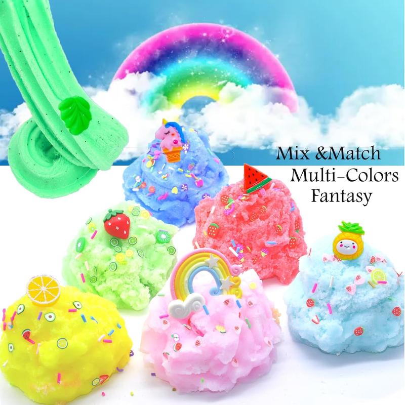 Christmas gift 11pack Dual Color Cloud Slime Kit for Girls and Boys -Super Soft and Non-Sticky, Party Favor for Kids Girls & Boys