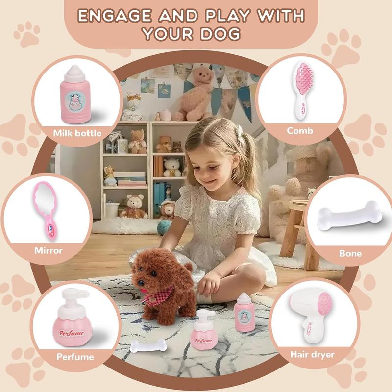 Puppy Toys for Kids, Toy Dogs That Walk and Bark, Walking Dog Toy for Kids with Leash, Interactive Stuffed Puppy with Remote Control, for Girls and Boys Aged 3-7 Year Old