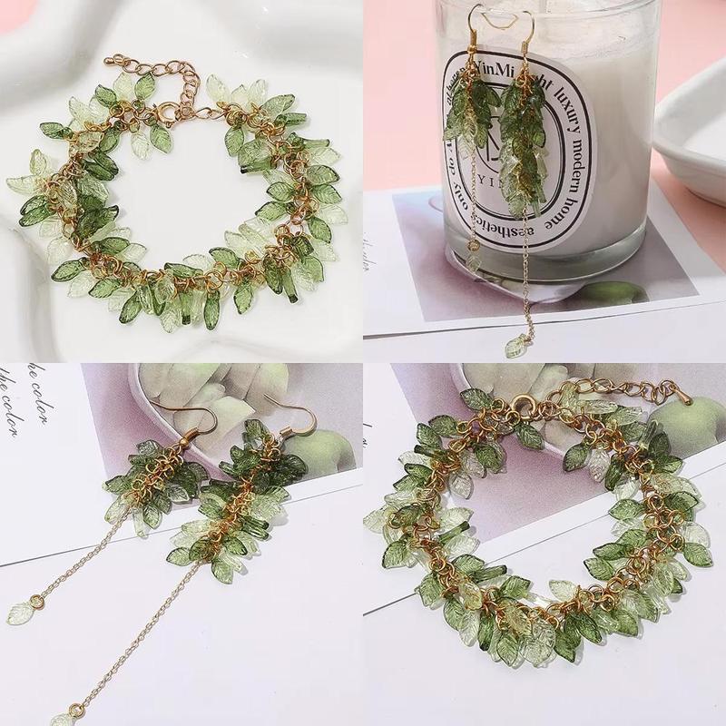 Mini Leaf Shaped Beads, 100pcs DIY Jewelry Accessories for Necklace & Bracelet & Earrings, DIY Jewelry Making Supplies for Women & Girls