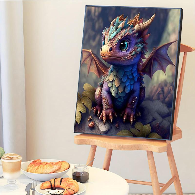 DIY Painting By Numbers Kit, Dragon Pattern DIY Oil Painting without Frame, Wall Art Decor for Home Living Room Bedroom