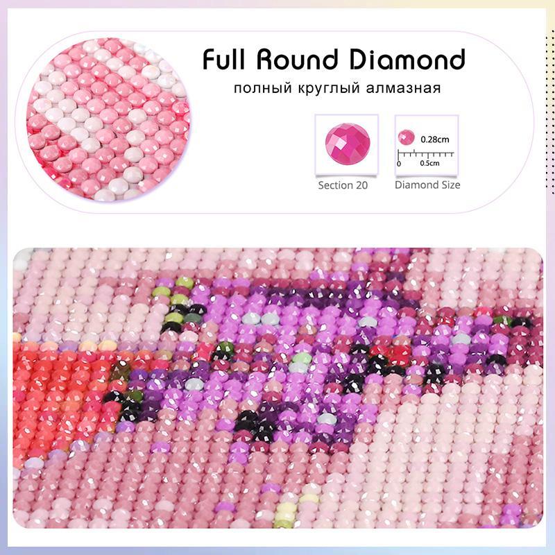 Alice in Wonderland Pattern DIY Diamond Arts Colorful Painting Kit without Frame, 1 Count 5D Full Round Diamonds Canvas Set, Wall Decor