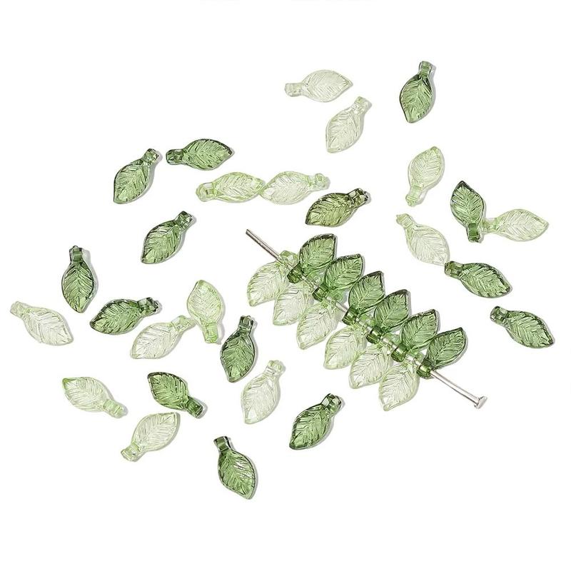 Mini Leaf Shaped Beads, 100pcs DIY Jewelry Accessories for Necklace & Bracelet & Earrings, DIY Jewelry Making Supplies for Women & Girls