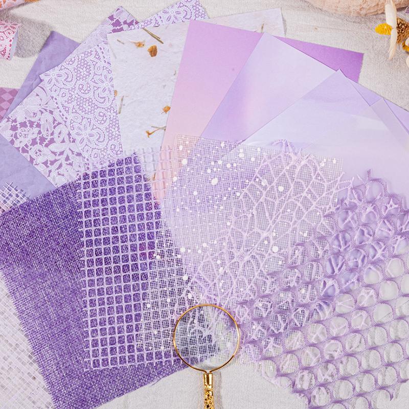 Hollow Out Lace Material Paper, 15pcs set Colorful Scrapbooking & Stamping Paper, Diy Decorative Paper for Scrapbooking & Journal Making