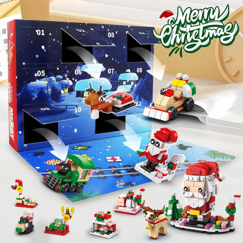 Christmas Building Advent Calendar 2024 for Kids Adults 14 Days Christmas House Building Blocks Countdown Calendar Gift, with 14 Models & 14-in-1 Surprise Blocks Ages 6+