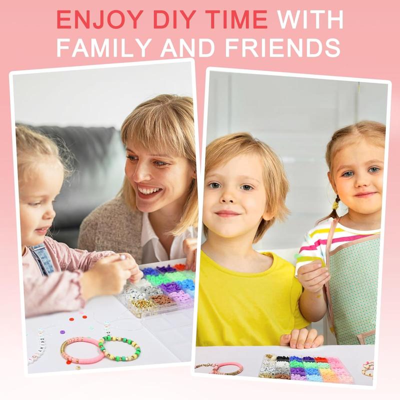 3400 Pcs Clay Beads Bracelet Making Kit with Charms - Friendship Bracelet Craft Set for Girls Ages 6-12