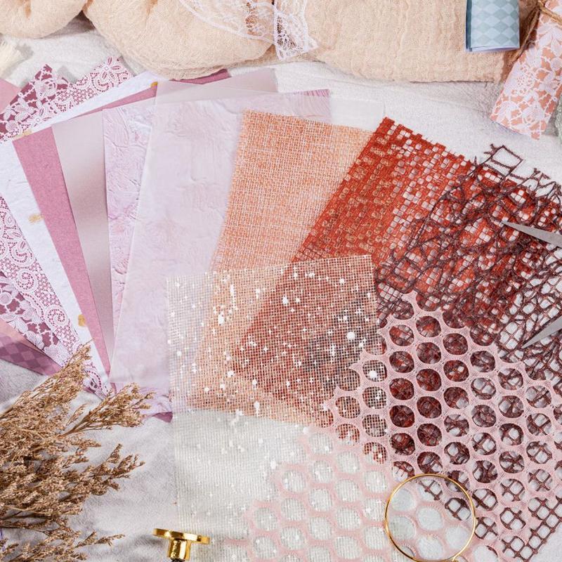 Hollow Out Lace Material Paper, 15pcs set Colorful Scrapbooking & Stamping Paper, Diy Decorative Paper for Scrapbooking & Journal Making