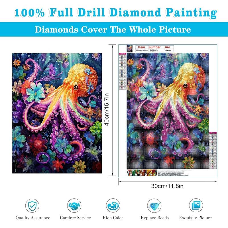 4 Pack Sea Animals Diamond Painting Kits for Adults, 5D Diamond Art Kits for Beginner DIY Full Drill Diamond Dots Crystal Craft Kits for Home Wall Decor Gifts 11.8x15.7 inch