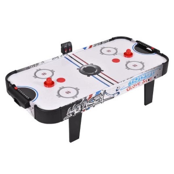 Costway 42''Air Powered Hockey Table Game Room Indoor Sport Electronic Scoring 2 Pushers