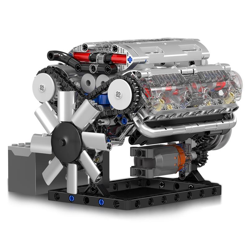 Mould King 10088 No.V8 Engine Model Kit - 535 Pcs to Build Your Own Mini Engine That Works- DIY STEM Project & Gift for Kids Teens